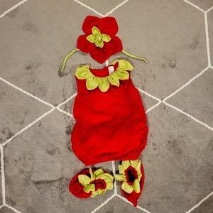 Gymboree cute strawberry costume size 4/5.  Barry the berry cloudy with a chance